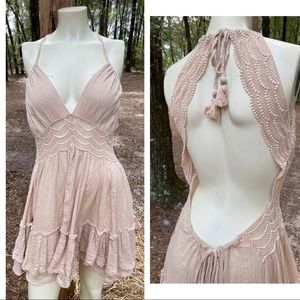 Free people open back dress small